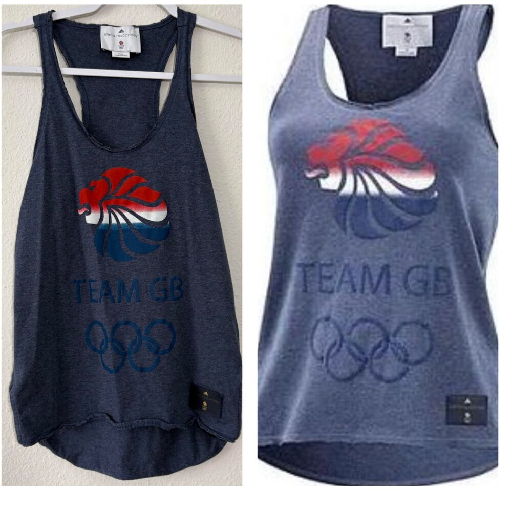 Adidas by Stella McCartney Team Great Britain Tank UK12/US8 Blue Olympics Logo